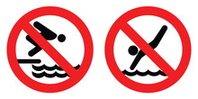 No Diving Sign No Jumping Sign Swimming Pool
