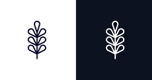 Pecan Leaf Icon. Thin Line Pecan Leaf Icon From Nature Collection. Outline Vector Isolated On Dark Blue And White Background. Editable Pecan Leaf Symbol Can Be Used Web And Mobile