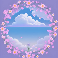 Wall Mural - flowers frame