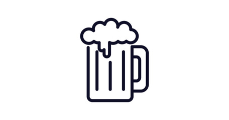 Poster - beer icon. Thin line beer icon from kitchen collection. Outline vector isolated on white background. Editable beer symbol can be used web and mobile