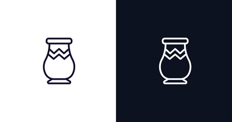 Wall Mural - vase icon. Thin line vase icon from history collection. Outline vector isolated on dark blue and white background. Editable vase symbol can be used web and mobile