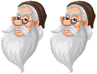 Wall Mural - old woman cartoon character with beard