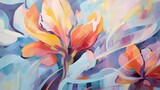 Fototapeta Kwiaty - Abstract floral art inspired by flowers. AI generated