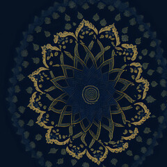 Poster - ornamental round lace pattern ai generative