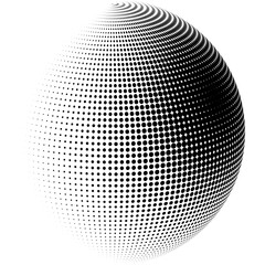 Aufkleber - black and white sphere
