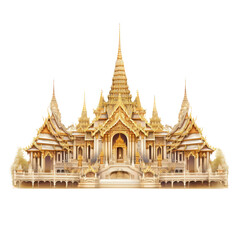 Thai temple isolated on white