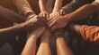 © Dhiman - A group of diverse people holding hands in unity, symbolizing teamwork, collaboration, and inclusivity, Generative AI.