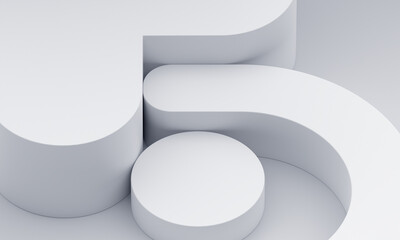 Poster - Abstract minimalist background design, white geometric composition
