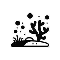 Wall Mural - Black solid icon for reef 