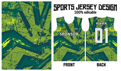 Wall Mural - jersey design for sport uniform with abstract green pattern