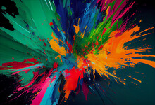 A Colrful Explosion Of Color, In The Style Of Color Splash. Generative AI