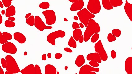 Wall Mural - 3D animation of Abstract smooth red liquid shape.4k seamless loop 3D animation. Smooth animation of bubbles. alpha matte isolated on white background. 