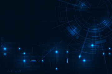 Wall Mural - Vector abstract futuristic technology background. Hi-tech commucation concept background.