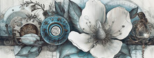 Floral, Vintage Background, Flover, Products, Enginer, Generative, Ai, Steampunk, Background, Clockwork, Brooch, Jewelry
