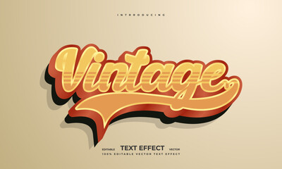 vintage retro lettering style editable colorful vector text effect alphabet font typography
