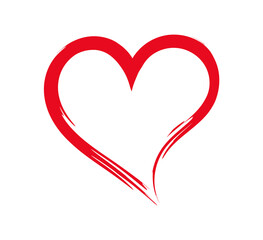 Wall Mural - Painted heart shape symbol. Vector illustration.