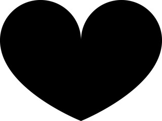 Poster - love heart vector icon black silhouette isolated on white background.