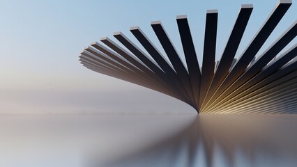 Poster - 3d render abstract architecture background building geometric shape