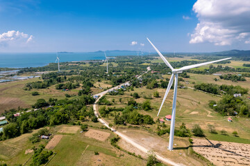 view of san lorenzo wind farm in the island province of guimaras, philippines. wind renewable energy
