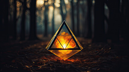Sticker - burning candle light in the woods, spellcasting witchcraft  spiritual talisman - by generative ai