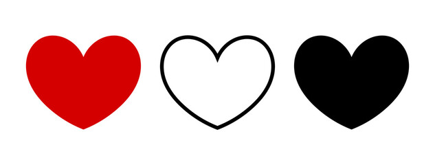 Wall Mural - Hearts flat icons. Vector illustration.