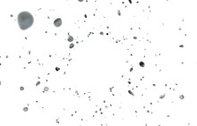 Realistic Silver 3D Confetti Randomly Falling On A Transparent Background. Graphic Resource For Party And Holiday Design