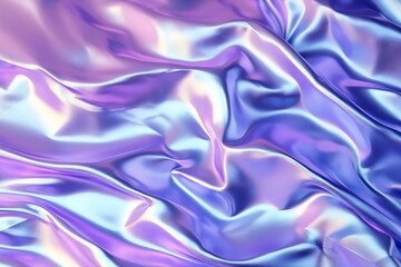 Wall Mural - purple iridescent satin foil background created with generative ai	