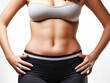 © Tatiana - Chest and upper body of a beautiful athletic young woman, close-up. Generative AI