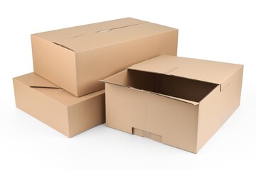 Poster - box packaging isolated on white background. Generated by AI.