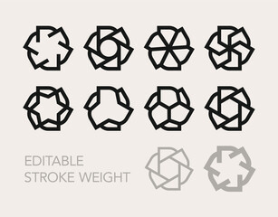 Wall Mural - set of trendy geometric minimal vector logo elements designs template for company branding. editable