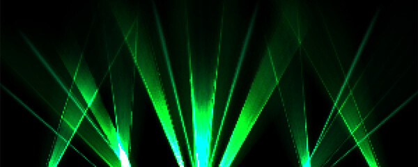 Poster - laser show background with light beams at night. abstract spotlight rays. green glow beams on disco 