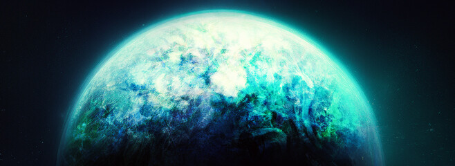 Wall Mural - blue planet in space.