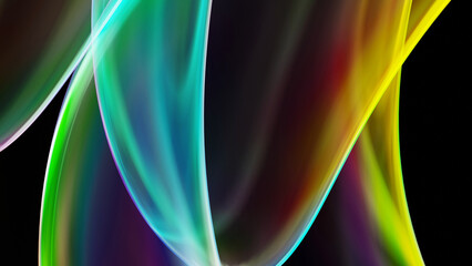 Poster - Abstract colorful blurred gradient background with smooth curvy lines in 3d rendering for banners, posters and covers concept.