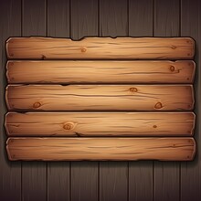 Game Ui Interface Boards In Jungle Theme, Vector Cartoon Of Gui Elements Wooden Plank, GUI Asset, Wooden Signboard For Game UI