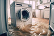 Leaking washing machine. Generative AI technology.