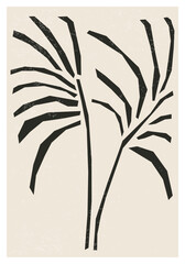Matisse inspired contemporary collage botanical minimalist wall art poster