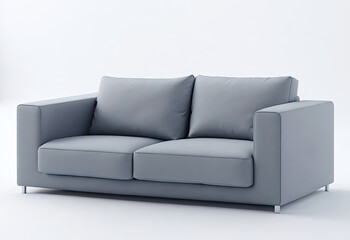 Poster - Modern sofa on white background. Generative AI