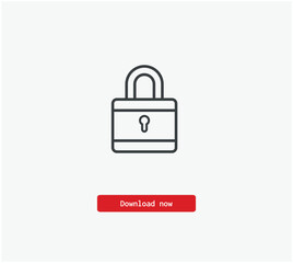 Poster - Secure vector icon. Symbol in Line Art Style for Design, Presentation, Website or Mobile Apps Elements, Logo. Pixel vector graphics - Vector