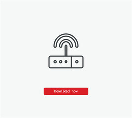Poster - Modem vector icon. Symbol in Line Art Style for Design, Presentation, Website or Mobile Apps Elements, Logo. Pixel vector graphics - Vector