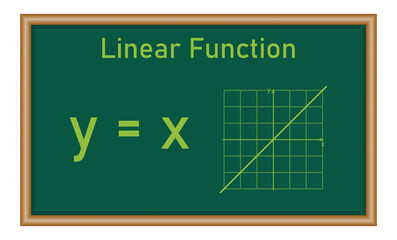 Canvas Print - Linear function. type of function in mathematics. Mathematics resources for teachers and students.