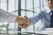 © Katsiaryna - handshake of manager and client sitting at table in modern office