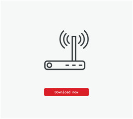 Poster - Modem vector icon. Symbol in Line Art Style for Design, Presentation, Website or Mobile Apps Elements, Logo. Pixel vector graphics - Vector