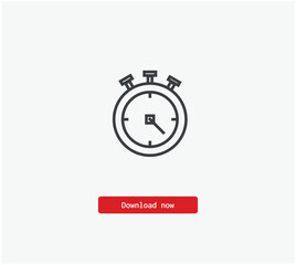 Poster - Alarm clock vector icon. Symbol in Line Art Style for Design, Presentation, Website or Mobile Apps Elements, Logo. Pixel vector graphics - Vector