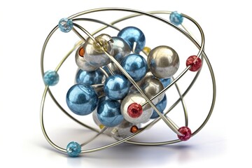 Poster - atom isolated on white background. AI generated