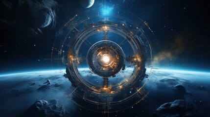 Poster - geometric abstract technology and science background