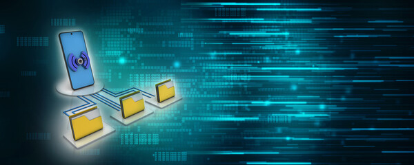 Poster - 3d rendering mobile folder storage