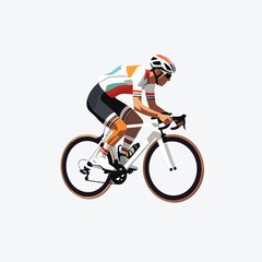 Wall Mural - racing cyclist vector flat minimalistic isolated illustration