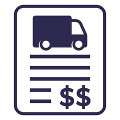 Wall Mural - transportation costs icon with a van