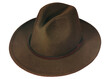 © Marcela Ruty Romero - Winter wide brim leather hat, isolated on blank background.