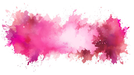 Sticker - Pink violet watercolor paint splash isolated transparent - Generative AI